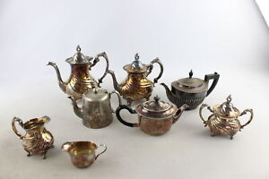 8 x Vintage SILVER PLATE Teapots & Sets Inc. Elkington, Jug, Bowl Etc (5781g)