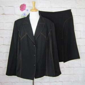 Harve’ Bernard Women's size 22W Black Skirt Suit Retail $210 - Picture 1 of 8