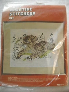 Lion Cub Crewel Embroidery by Creative Stitchery New with Torn Package 411d 5176 - Picture 1 of 3