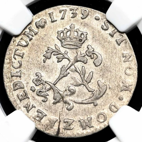 FRANCE, American Colonies. Billon Sous Marques, 1739-Z, Vlack-221 (R6), NGC AU53 Cover