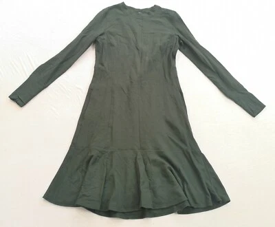 W BY WORTH Women's Green Long Sleeve Fit Flare Dress Size US 4 UK 8 - Good Used - Image 1 of 4
