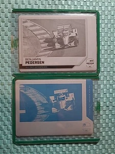 2024 Parkside Indycar Benjamin Pedersen 54 2 Karten Druckplatte Lot schwarz blau - Bild 1 von 2