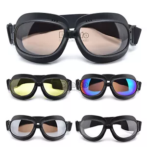 Motorcycle Motocross Goggles For Harley Cruiser Chooper Eyewear Glasses Helmet - Foto 1 di 15