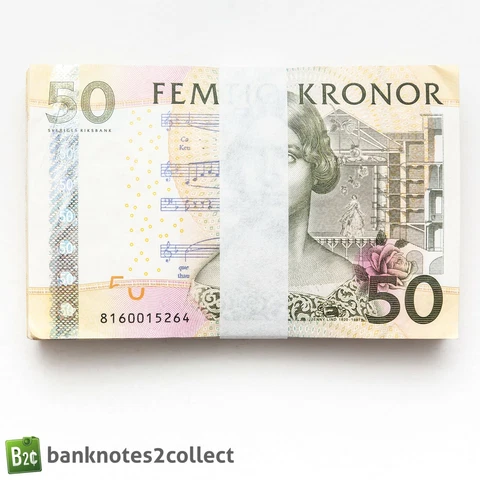SWEDEN: 50 x 50 Swedish Krona Banknotes Cover