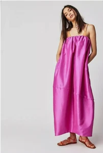 Free People Women's Emma Maxi Dress Candy Coated Pockets Side Slit Size Medium - Picture 1 of 11