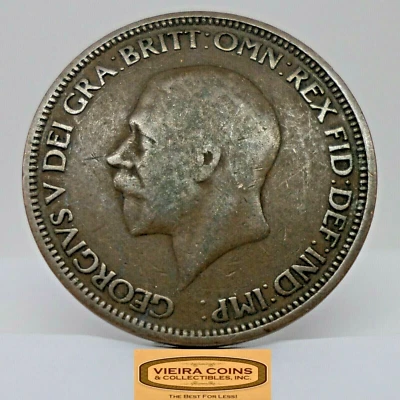 1916 Great Britain King George V Half Penny, Average Circulated Cond.-#C29149NQ - Image 1 of 2