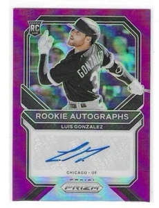 2021 PANINI-PRIZM LUIS GONZALEZ PURPLE PRIZM ROOKIE AUTOGRAPH RC 14/50 WHITE SOX - Picture 1 of 2