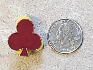 Red Clubs Playing Card Suit Enamel Lapel Pin - Picture 1 of 4