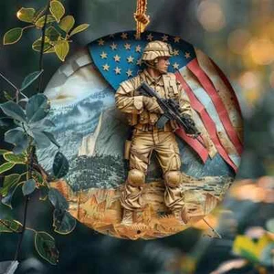 PATRIOTIC   8X8" Round Alum Wall Art - New - Seller is a Combat Veteran - Picture 1 of 3