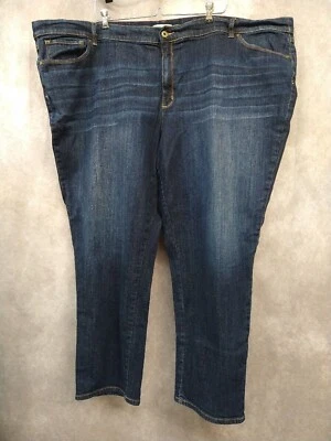 Liz Claiborne Women's Jeans Plus Size 30W Denim Stretch Dark Blue w/ Faded Marks - Image 1 of 4