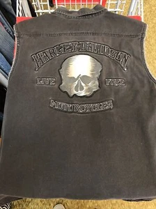 Harley Davidson Herren Weste Grafik am Rücken 100% Baumwolle schwarz Large - Bild 1 von 3