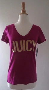 RETRO Juicy Couture Magenta Foil Iconic tee with logo purple color size S - Picture 1 of 5