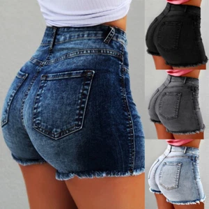 Women Casual shorts High Waist Jeans Skinny Jeans Stretch Pant denim Hot Pants - Picture 1 of 11