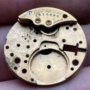 VTG Elgin Watch Co. 7 Jewels Movement 416690 - Picture 1 of 8