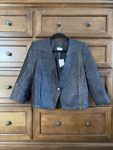 Helmut Lang Damen Jacke Gr. 6 glänzend Cropped Smoking Blazer neu mit Etikett $ 495 - Bild 1 von 12