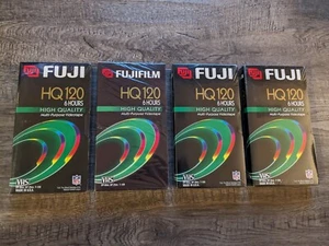 Lot of 4 Blank VHS Tapes Video Cassette FUJI HQ 120 6 Hrs Sealed NEW VCR USA - Picture 1 of 5