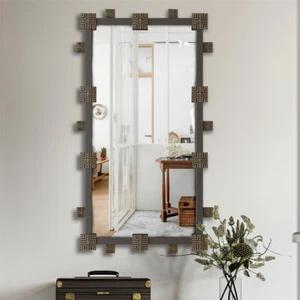 Vintage Ornate Mirror Metal Framed Decorative Wall Mirror Fireplace Mantel Mirro - Picture 1 of 16
