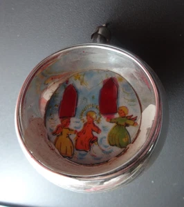 Vintage 60er Diorama 3D Kugel Christbaumschmuck 3 Engel Germany selten - Bild 1 von 5