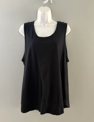 HABITAT Tank Top Size XXL Black Seamed Scoop Neck Classic Lagenlook Relaxed - Image 1 of 4