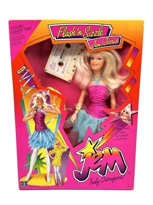 Muñeca sellada Hasbro Flash 'n Sizzle Jem/Jerrica Jem & the Holograms 1986 de colección 4003 Foto 1 de 4