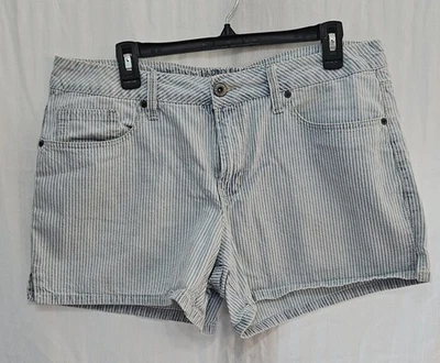 Faded Glory Shorts - Vintage Blue White Striped 2012 4" 5 Pocket Cotton- Size 14 - Image 1 of 4