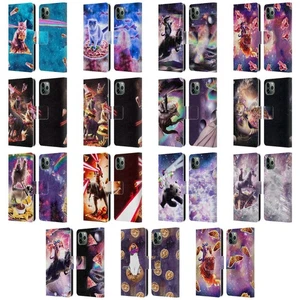 RANDOM GALAXY ESPACE CHAT ÉTUI COQUE EN CUIR POUR APPLE iPHONE TÉLÉPHONES - Photo 1 sur 19