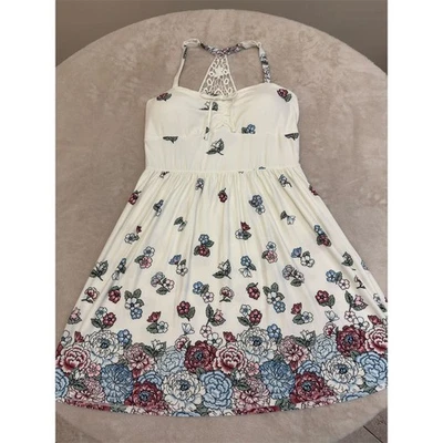 No Boundaries Women's Floral Fit & Flare Dress Lace Back Size Medium PADDED NEW! - Image 1 of 4