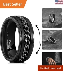 Robuster 316L Edelstahl Ring mit Fidget Spinner | Stilvolle Schmuckstücke für alle - Bild 1 von 10