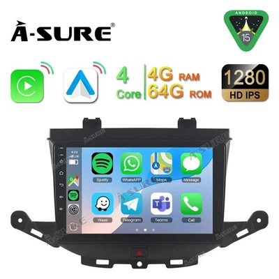 Android 15 Autoradio Für Opel Astra K 2015-2020 4+64GB CarPlay Navi DAB+ GPS FM - Bild 1 von 4