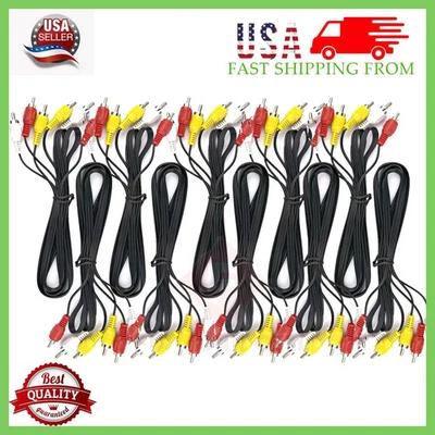 Lot of 10 NEW 3 Ft RCA A/V COMPOSITE Cable DVD/VCR/SAT/HDTV Yellow Red White - Image 1 of 2