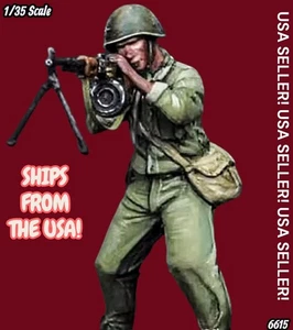 1/35 Resin Figure Vietnam War NVA/VC Soldier Standing &Firing MG Model Kit 6615 - Picture 1 of 4