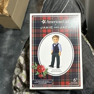 American Girl Puppe Janie & Jack Junge Fliege & Weste Schottenkaro Urlaub Outfit - Bild 1 von 2