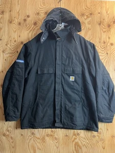 Chaqueta Abrigo Parka Para Hombres Carhartt C003 NEGRO Calce Suelto Pato Edredón 2XL Capucha Alta De Colección - Imagen 1 de 22