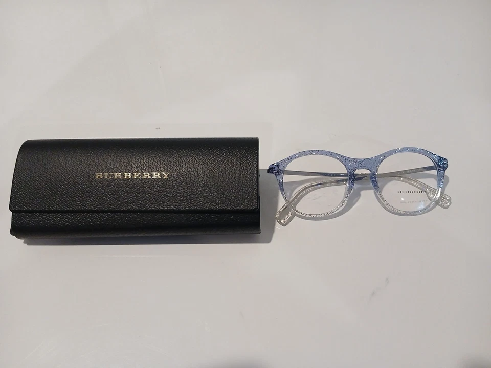 Monturas de gafas de diseñador Burberry azul brillo con lente de demostración pequeñas 48 mm BE2287 Foto 1 de 4