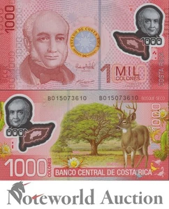 COSTA RICA 1000 Colones 2013 P 274b Polymer UNC - Picture 1 of 3