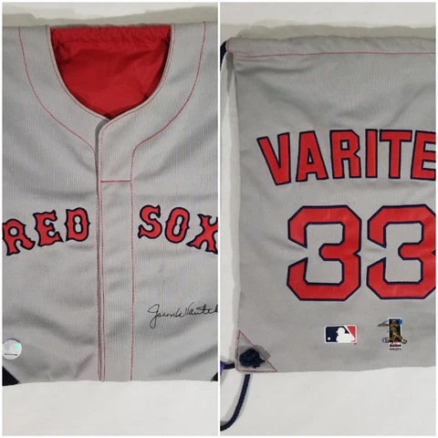 Boston Red Sox JASON VARITEK Road Jersey Sewn Letters Drawstring Backpack MLB Cover
