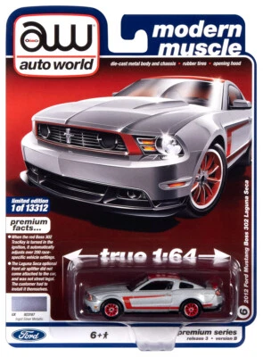 Auto World 2020 1:64 *Premium 3B* plateado Ford Mustang Boss 302 Laguna Seca 2012 Foto 1 de 3