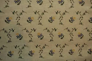 Leinenstoff (€27/m²) 0,3m blaue Blumen 60 cm breit 100% Leinen - Bild 1 von 2