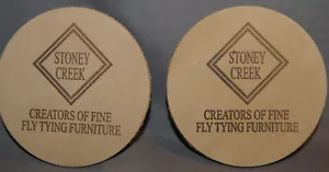 TWO STONEY CREEK LEATHER COASTERS - Picture 1 of 3