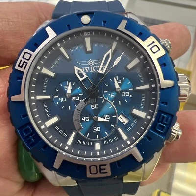 Invicta 22522 Aviator Men's Blue Silicone Band 🍺Chronograph Date 24 Hour Watch - Image 1 of 4