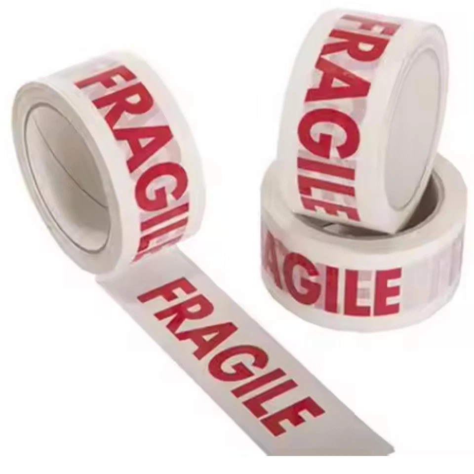 12 x STRONG FRAGILE TAPE BUFF PARCEL PACKING TAPE 48MM X 66M BOX SEALING ROLLS