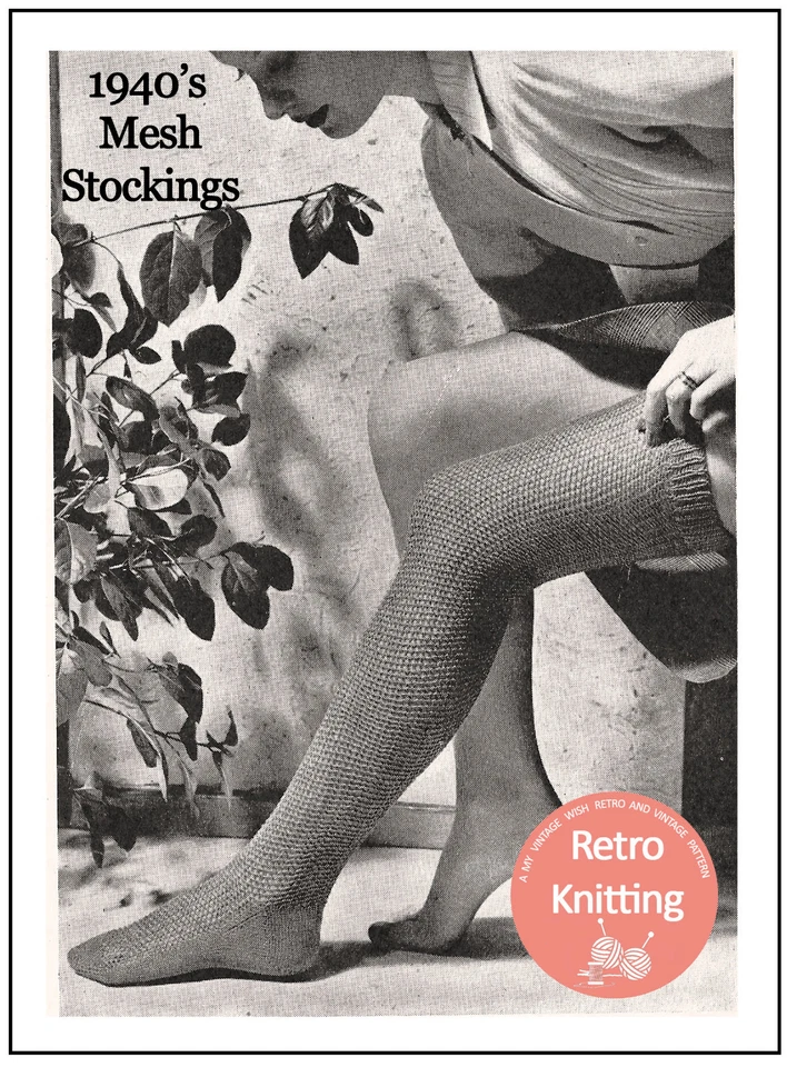 1940s Wartime Make do and mend Knitted Stockings Pattern - Image 1 of 1