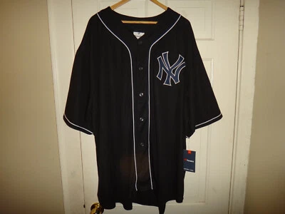 New York Yankees Fanatics Men's Black Short Sleeve Button-Up Jersey 4XL - Image 1 of 4