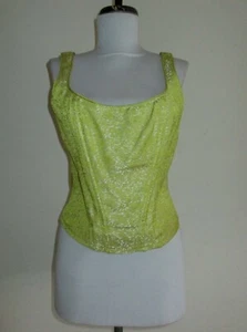 Vintage Gigi Clark Modern Couture gelb Brokat Korsett Top Bustier 3 USA - Bild 1 von 9