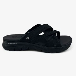 Skechers Flex Appeal 4.0 Perfect 4 You Black Womens Sandal Slip-On - Picture 1 of 6