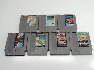 Nintendo NES 7 Game Lot Mario Duck Hunt Ninja Turtles Pac-Man Dynowarz - Imagen 1 de 8