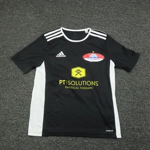 Adidas Shirt Youth Size 13-14 Black & White Aeroready Breathable Soccer Boys - Picture 1 of 9