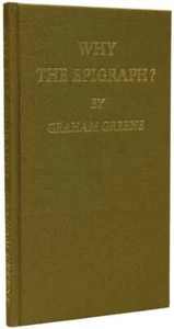 Graham GREENE / Why The Epigraph? Signed 1st Edition - Bild 1 von 3