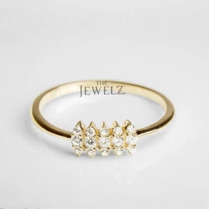 14K Gold 0.12 CT VS/F-G Diamond Cluster Birthday Gift Ring-Gift For Mother's Day - Picture 1 of 3