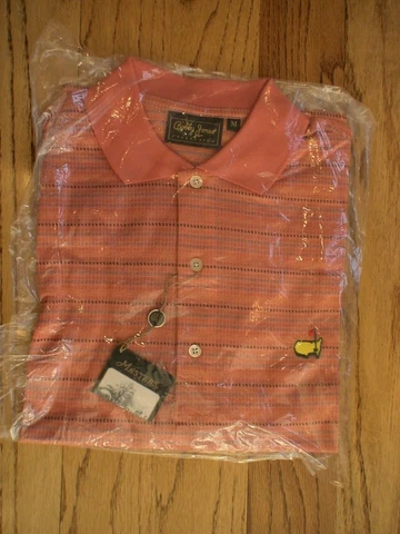 Masters Golf  Augusta National Bobby Jones Men’s Medium Orange Polo Shirt PGA Cover